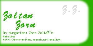 zoltan zorn business card